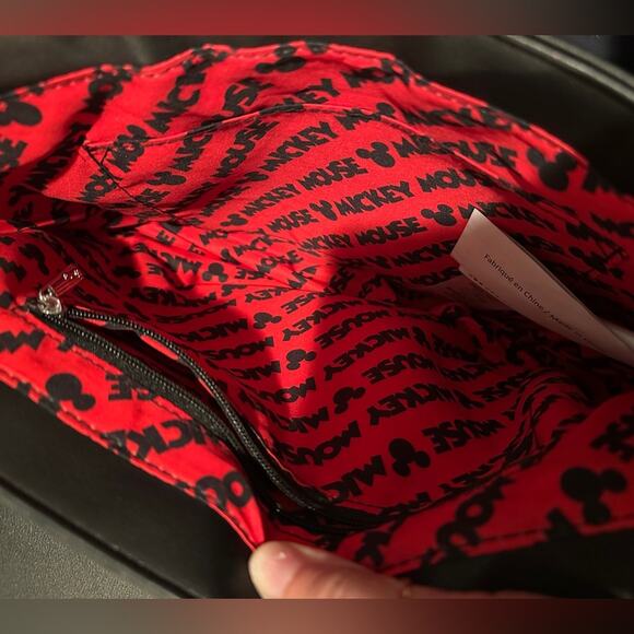 NWOT Loungefly Disney Parks Pin Black Saddlebag crossbody Mickey Mouse purse - Picture 5 of 6